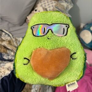 Avocado Plush Toy with Holographic Sunglasses